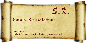 Speck Krisztofer névjegykártya