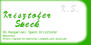 krisztofer speck business card